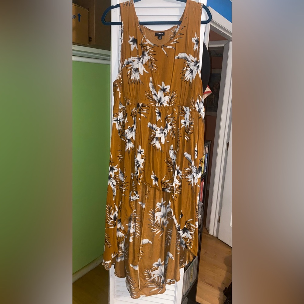 Torrid Mustard Floral Maxi Dress